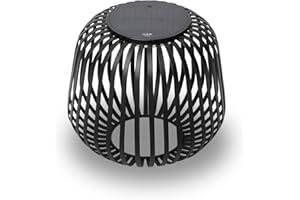 LUUK Studio Moderne Solarlaterne SOLIS, IP65 Schutz geeignet für den Innen- und Außenbereich, wiederaufladbar & kabellos, Garten Laterne, Balkonbeleuchtung, dimmbares Stimmungslicht, Schwarz