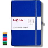 LE COLOR Undated Classic Notebook Rec Note 13x21 Striped Navy Blue