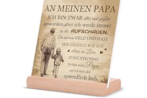UOOYAA Papa Geschenk von Tochter Sohn,Acryl-Plakette Papa Geburtstag Geschenk, Handgemacht Aclyschild Mit Spruch Geschenke für Papa zum Vatertag Geburtstag