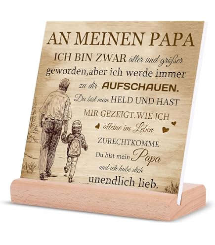 Plaque Décorative Bois Pour Papa - Meilleur Papa Du Monde - Cadeau Anniversaire Personnalisé - 11,5 X 19 Cm