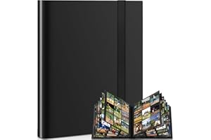 PARPAT Album Carte Raccoglitore, 468 Grande Album Carte Pokémon, Legame Portatile e Impermeabile in PU per Carte MTG/TCG/CALCIO-BASEBALL/Carte da Scambio (Nero)