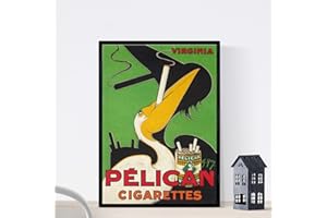 Nacnic Vintage Poster Vintage ad Pélican cigarettes. A3 size