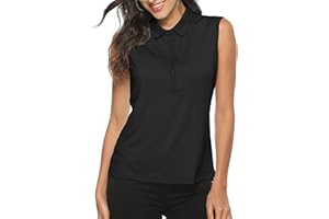 MoFiz Women's Sleeveless Tops Lady-fit Golf Polo Shirts Casual Sports Work Tennis T-Shirts