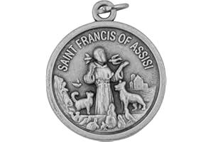 Venerare Traditional Catholic Saint Medal (Saint Francis Pet Medal, Round), 1 Inches, Metal, No Gemstone