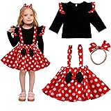 Meanju Costume Da Topo Per Bambina Con Fascia Per Orecchie Da Topo, Tutù Da Bambina A Pois Rossi, Vestito Da Principessa Per 