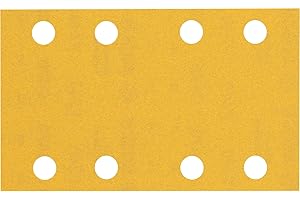 Bosch Professional 10x Carte abrasive Expert C470 con 8 fori (per Legno duro, Vernice su legno, 80x133 mm, Grana 240, accessorio Levigatrice orbitale)
