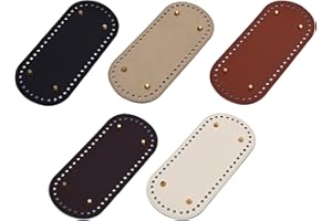 C100AE 5PCS 22 * 10CM PU Leather Bag Bottom Handbag Base Shaper,Crochet Bottom of Bag Shaper,Bag Bottom Making Base in Leather,Oval Bottom Bag Bases with Holes,for Bag Making Handbag DIY Bottom Pad