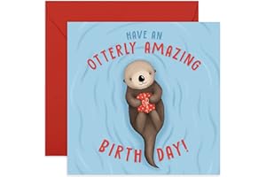 Central 23 - Cute Birthday Card - 'Have An Otterly Amazing Birthday' - Sweet Design for Him Or Her - Comes With Fun Stickers