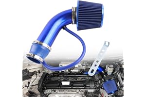VVORHSBELL Universal Air Intake Filter Kit,3" 76mm Cone Alumimum Car Cold Air Intake Filter Induction Kit Pipe Hose System Compatible with Car Automobile Racing