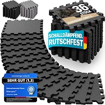 Tapis De Protection Sol MONZANA Noir 36 Dalles EVA 31x31cm - 3,3m² Sport Piscine Enfant