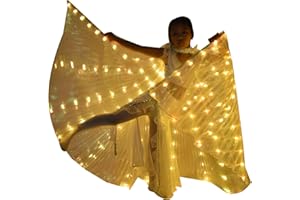 JOKAPY Alas de danza del vientre para niños, alas luminosas, cierre de con barras telescópicas, 2 modos, control de luz, alas de mariposa LED Isis, alas de mariposa para carnaval, escenario, fiesta de