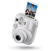 instax Mini 13 anlık kamera ile dahili Otomatik flaş, dahili selfie ayna, yakın &ccedil;ekim makro, modeself zamanlayıcı, Kil Beyaz