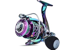 Sougayilang Moulinet de pêche coloré 13 + 1 BB Moulinet Spinning léger Ultra Lisse Puissant, avec Cadre en Graphite de Gestion de Ligne CNC, Convient pour l'eau Douce et l'eau salée