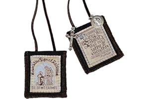 TALPGOD Scapulars Catholic, Brown Scapular Of Our Lady Of Mount Carmel, Escapularios Catolicos Scapular Catholic Necklaces Gift For Women Man With St Benedict Medal Crucifix Mexican Decoration