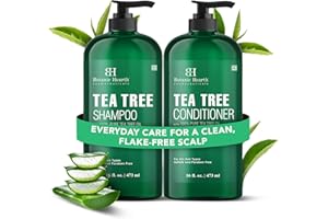 Botanic Hearth Shampoo- und Conditioner-Set – mit 100% reinem Teebaumöl, für juckende und trockene Kopfhaut, sulfat-/parabenfrei – für Männer und Frauen – je 16 fl oz