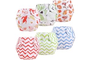 ACMEDE Couches lavables pour bébé Couches réutilisables pour bébé Insérez Une Couche de Poche Tout-en-Un pour la Plupart des bébés et des Tout-Petits 6 PCS