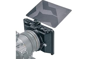 TILTAING TILTA Mini Matte Box 4x5.65 Marco de Filtro para cámaras DSLR sin Espejo, Parasol de Lente de cámara con Anillo Adaptador de Lente de 67 mm / 72 mm / 77 mm / 82 mm Soporte de Barra de 15 mm MB-T15