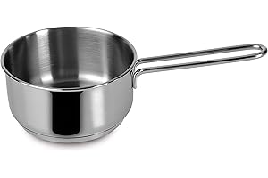 Lagostina Chaque casserole profonde Ø 14 cm en acier inoxydable 18/10 avec fond Lagoseal Plus, extérieur satiné et poignées larges, convient à toutes les sources de chaleur, y compris l'induction