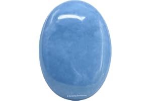 AMAZING GEMSTONE Angelite Crystal Palmstone - Natural Healing Crystals Gemstone Worry Stone