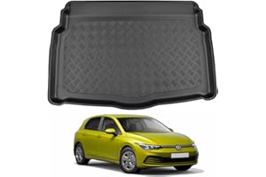 NOMAD Boot Liner for VW Golf 2019+ Recyclable Plastic (PE) Boot Floor Lower Position Tailored Fit Car Floor Guard Tray Black Custom Fitted Accessory Dog Friendly Waterproof with Raised Edges