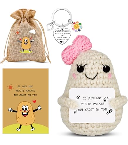 Brocoli Crochet Brocoli Positif Au Crochet - Jouet Émotionnel Avec Carte | Décoration Bureau Et Cadeau Encouragement Brocoli Crochet émotionnel