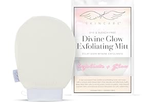 Seraphic Skincare Divine Glow Exfoliating Mitt (1 ud) - Guante exfoliante coreano de viscosa 100% vegana, sin colorantes ni lejías - Exfoliante corporal para eliminar el autobronceador