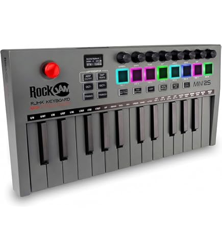 Gemini Sound PianoProdigy: GPP-101 24-toetsen verlicht draadloos MIDI-toetsenbord | Voor geluid moet je verbinding maken met iOS/ Android-apparaat | Uitbreidbaar, Bluetooth, draagbaar