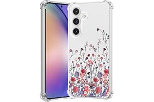 RALEAVO Etui na telefon komórkowy kompatybilne z Samsung Galaxy A54 5G, przezroczyste, motyw kwiatowy, dla dziewcząt, odporne na uderzenia, etui z pięknym motywem do Galaxy A54, mały krokosz