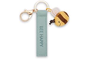 NICI Llavero Bee happy Correa de polipiel 10cm con Abeja-Turquesa