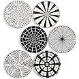 AHX Black Plate Set 8 Inch - Salad Plates | Dessert Appetizer Plates - Porcelain Lunch Plates - Set of 6 - Dishwasher and Microwave Safe