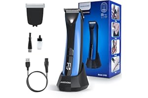 JIAABCHOMO Intimrasierer Mann, Körperrasierer Herren mit LED-Licht und Display, IPX7-Wasserdicht Haarschneider, Nasse/Trocken Bodygroom, Trimmer mit extra Keramikklingen