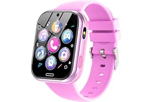IGREEMAN Reloj Inteligente Niños-Smartwatch Telefónica para Niño y Niña con Llamar 19 Juegos Podómetro SOS Audiolibro Música Cámara Linterna Despertador-Reloj Niños Regalo para niños 4-10 años(Morado)