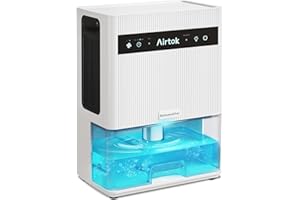 Airtok Deshumidificador 3000ML, Deshumidificadores de Humedad Eléctrico Silencioso con 7 Colore Luz, 350 sq.ft, Temporizador, Apaga Automáticamente, Desescarche Automático, para Baños y Dormitorio