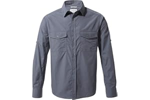 CRAGHOPPERS Craghopper Men's Kiwi Long Sleeved Shirt with Zip Up Pocket, Sun and Insect Protection Fabric, for Outdoors, Walking, Hiking and Camping