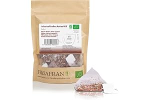 FRISAFRAN | Ekologiskt Rooibos Infusion i pyramider 60 enheter | 120g | Te | Näringsrik | Återfuktande | Uppfriskande antioxidant | rooibos | roibos du
