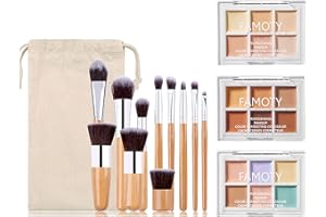 Joyeee 3 Pack Highlight & Contour Pro Palette, with 11 Pcs Premium Makeup Brushes, Waterproof Long-Lasting Full Face Cosmetics Cream Contour 18 Colors Full Makeup Kit for Women Birthday Gift