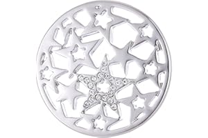 Morella Femme Coin Pendentif 33 mm étoiles Couleur Argent