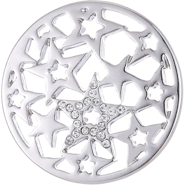 Quiges Austauschbare Münze 33 Mm – Edelstahl Mit Zirkonia, Für Individuellen Schmuck