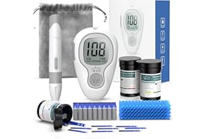 bestyks Blutzuckermessgerät Set Mit Teststreifen, 100 Blutzuckerteststreifen, Stechhilfe und 100 Lanzetten zur Blutzuckerkontrolle