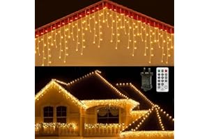 CERIAL Icicle Christmas Lights Outdoor Plug in,20M+10M 540LED Outside Christmas Icicle Light, Waterproof 108Drops Hanging Window Fairy Light with Remote Timer for Roof Eaves Gutter,Warm White