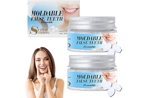 EONFAVE Temporary Dental Repair Beads, 2 Pieces Dental Filling Repair Kit, Dental Repair Beads Fixation Filling Missing Broken Teeth, Malleable Fake Teeth Tooth Filling Material, Dentures Provisional