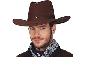 FIESTAS GUIRCA | Sombrero Vaquero de Fieltro (Talla Única) - Accesorio de Disfraz Cowboy para Fiestas del Viejo Oeste y Carnaval - Ideal para Adultos Unisex