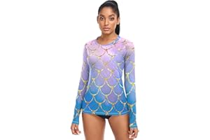 ODAWA Sea Turtle Style Women's Rash Guard Top Swim Outdoor T-Shirt for Fishing Running Workout