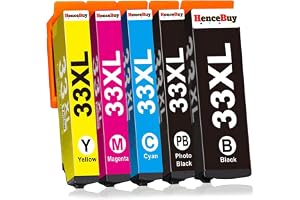 HenceBuy 33XL multipack bläckpatroner kompatibla med Epson 33XL 33 XL för Epson Expression Premium XP-7100 XP-530 XP-640 XP-8