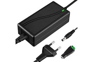 Strömförsörjning 12 V 5 A AC DC LED 230 V till 12 V 60 W universell Euro-adapter 5,5 × 2,5/2,1 mm DC-uttag för LED-bandmonitor 5050 3528