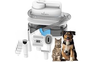 Pet Terra FurCare Pro 3-in-1 Grooming Kit with Vacuum Suction (99%), Dryer, and Professional Clippers. Includes Tools for Efficient Pet Grooming, 4L Dust Cup, Low Noise. Ideal for Dogs, Cats & More!