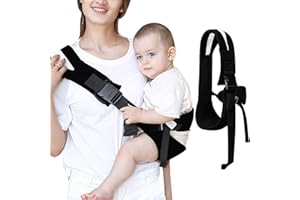 Lvjkes Fascia neonato, Marsupio neonato, Multifunzionale marsupio neonato, Tracolla regolabile, Portatile, Marsupio ergonomico neonato, Adatto per neonati da 6 a 48 mesi, Bambini fino a 25 kg (Nero)