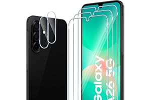 ELYCO Schutzfolie kompatibel mit Samsung Galaxy A26 5G/A17 für Panzerglas, 2 Pcs Panzer Schutz Glas & 2 Pcs Kameraschutz, 9H Härte Anti-Kratzer Blasenfrei HD Klar Kameraschutz & Displayschutzfolie