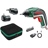 Bosch Cordless Screwdriver IXO Set (3.6 V, 1.5 Ah, angle adapter, off-set angle adapter, 10 screwdriver bits, USB charger, me
