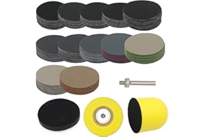 VIBRATITE 184 Pièces Disques Abrasifs 50 mm, Eau/Sec Disques de Ponçage, Mixte Grain 60-10000 Papier abrasif Crochet et boucle, pour Outils Rotatifs, Voiture, Bois, Métal, Miroir, Bijoux